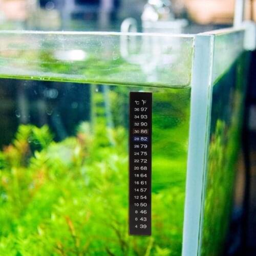 10Pcs Aquarium Thermometer Dual Scale Fish Tank Liquid Temperature Tester Sticker Fahrenheit Digital LCD Display Adhesive Strip