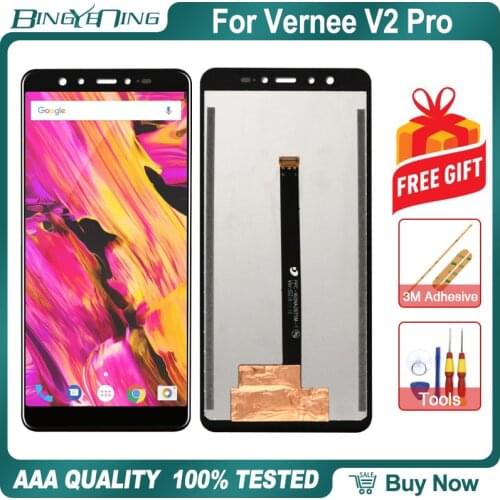 100% Original For Vernee V2 Pro LCD&Touch screen Digitizer with frame display Screen module accessories Assembly Replacement