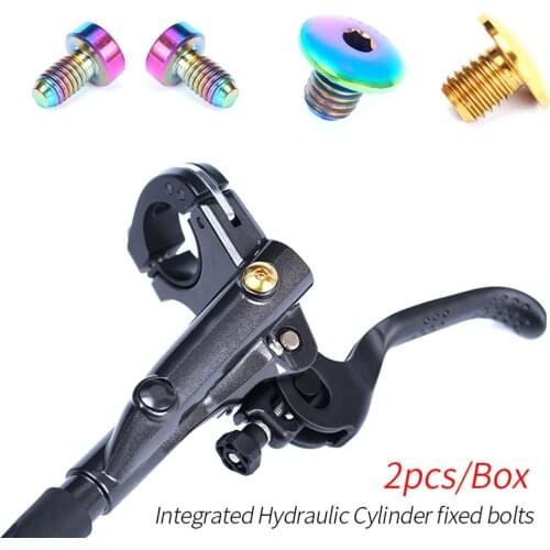 2pcs Titanium Alloy Bicycle Brake Handle Fixed Bolts Hydraulic Brake Cylinder Bolts for Bike Brake Lever Disc Fixed Screw