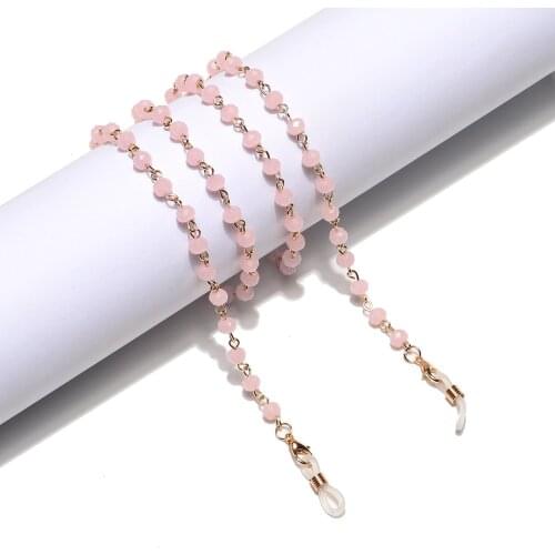 2020 Chic Pink Crystal mask chain holder landyard sunglasses chain necklace glasses accessories