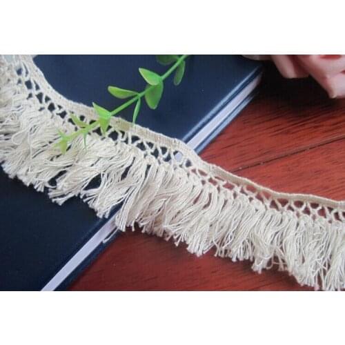 5Yds Cotton Dirty white / White Fringe Venice Lace Sewing Trims Craft TL0059