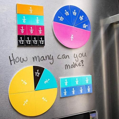 51/83PCS Magnetic Rainbow Fraction Tiles Early Educational Fraction Magnets Math Toys Kids Learning Educational Montessori Toy