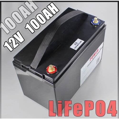 12V 100AH lifepo4 battery With bms 10A Charger camping backup power inverter RV boat inverter light Solar