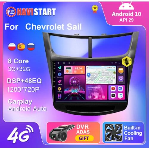 4G WIFI For Chevrolet Sail 2015-2018 Car Radio Multimedia Video Player Navigation Car Android Auto Carplay 2 din Android 10 DVD