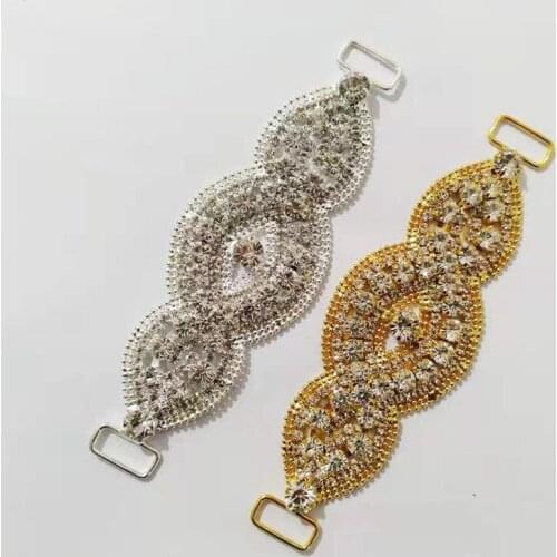 Free Shipping Wholesale 10pcs/lot 5'' Rhinestone Connector Apparel Buckle Bridal Bikini Connector Headband Connector LSRC019