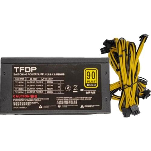 2000W Mining Machine Power Supply With EMC 14CM Fans Active PFC PSU For Bitcoin Machine S9 L3 + D3 R4 A7 E9