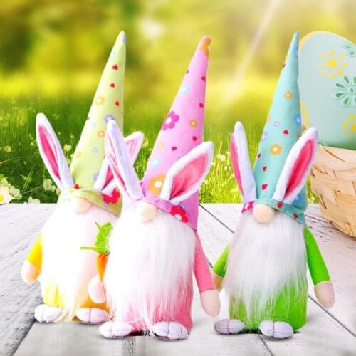 Take easter big Cute Long Hat Hug Egg Faceless Plush Dwarf Household Ornament for Festival