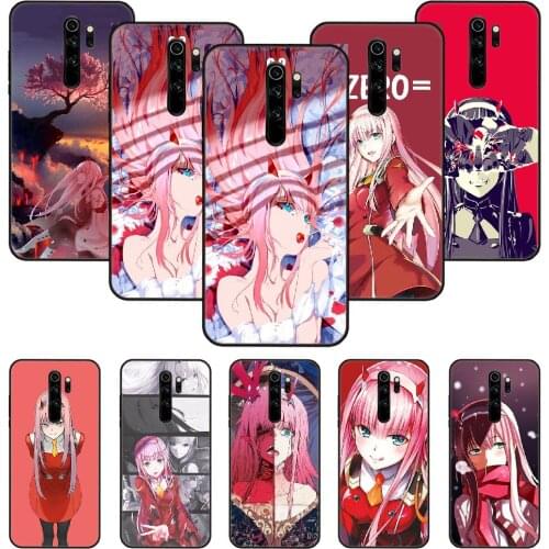 Phone Case For Xiaomi Redmi Note 8 8T 7 7A 9 9S 8A 4 5 Pro Black Cover Funda Silicone Waterproof Zero Two Darling in the Fran