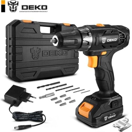 DEKO NEW 12V Cordless Drill Electric Screwdriver Power Driver With 2-Speed，LED Workligh With Shaft Lock