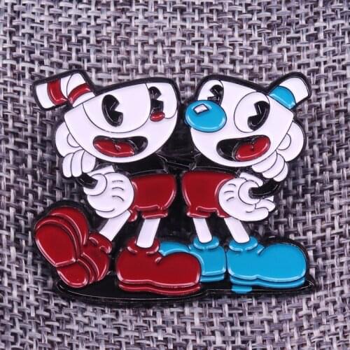 Cuphead Enamel Pin Mugman Badge ragtime brothers Brooch animated video game collectible Gift