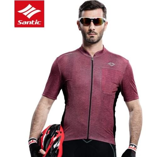 Santic Men Cycling Jersey Comfortable Breathable Pro Racing Team Mountain Downhill Bicycle Jersey Ropa Ciclismo M6C02091R