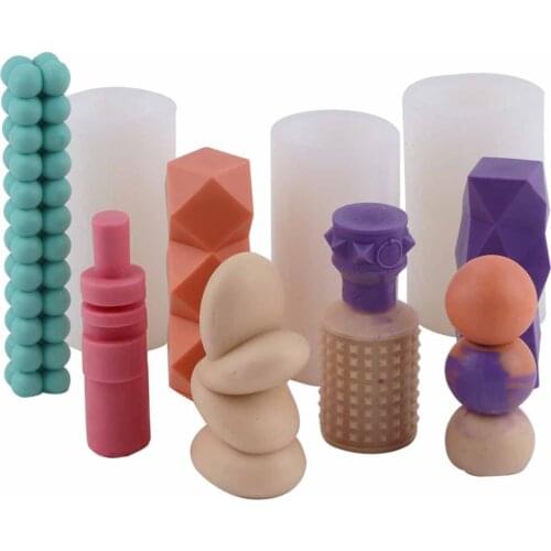 Cobblestone Geometric Creative Shape Silicone Candle Mold 3D Handmade Soy Candles Making Aroma Wax Soap Mold DIY Candle Supplies