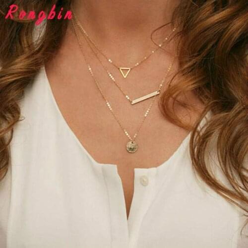 Hot Fashion Gold Multilayer Coin Tassels Lariat Bar Necklaces Beads Choker Feather Pendants Necklaces For Women