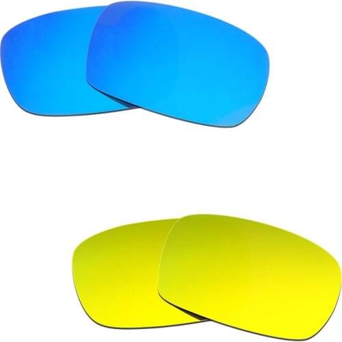 Hkuco For Crankcase Sunglasses Polarized Replacement Lenses 2 Pairs - Blue&Gold