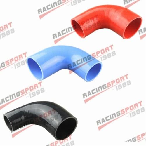 2.5" 63mm To 2" 51mm 90Deg Silicone Hose Coupler Intercooler Pipe Black/Blue/Red
