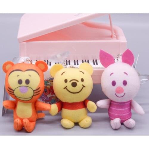 Disney Cartoon Plush Doll Winnie Bear Tiger Piglet Plush Toy Pendant Bag Key Chain Pendant Childrens Holiday Gift