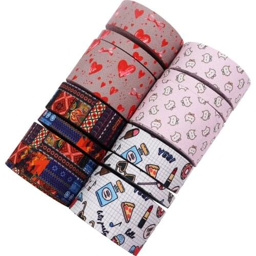 5 yards Cartoon Love Kitten Pattern Hairband Ribbon Handmade Bow Hair Accessories Hairpin Material Accessories