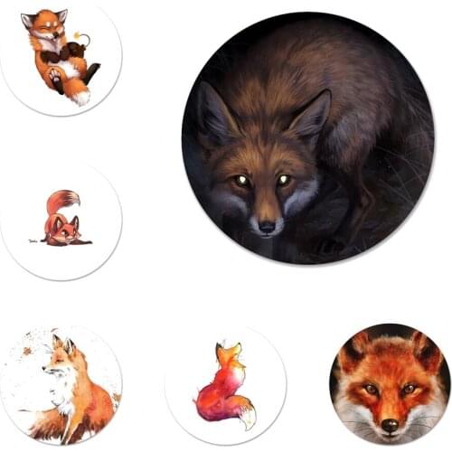 Kawaii Fox Icons Pins Badge Decoration Brooches Metal Badges For Backpack Decoration 58mm