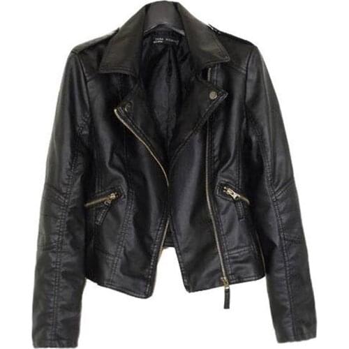 Fashion Herfst Winter Vrouwen Merk Faux Soft Leather Jackets Pu Black Blazer Ritsen Coat Motorcycle Bovenkleding