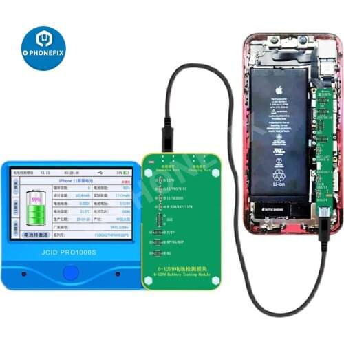 JC Pro1000S Battery Testing Module Battery Health Cycle Tester for iPhone 6-12 Pro max Battery Detection Diagnostic Instrument
