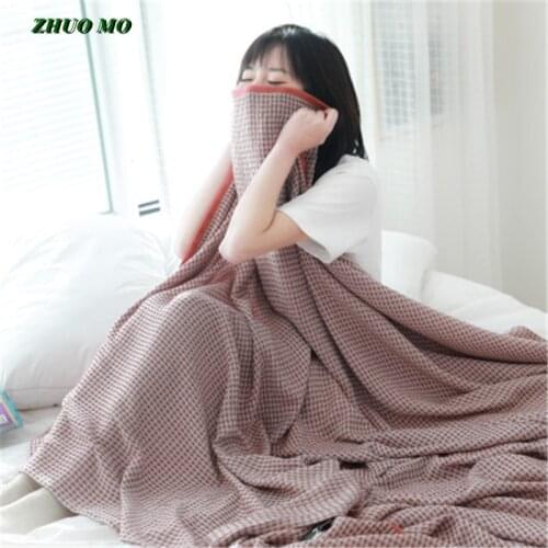 Soft Bamboo fiber Blanket Cotton Bed sheet Waffle Blanket for Home Throws For Sofa Cover Decor Bedspread For Bed sheet Blanket