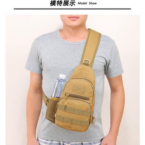 New men riding outdoor sports bag, convenient camouflage chest bag diagonal bag, outdoor sports tactics leisure shoulder bag