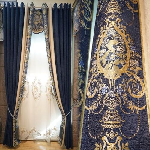 New High-end Atmosphere Nordic Simple Light Luxury European-style Blackout Velvet Curtains for Living Room Bedroom High Shading