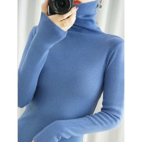 Autumn Winter Sweater Women New Short Pullover Slim Turtleneck Thickened Knitted Plus Size Pull Noel Femme