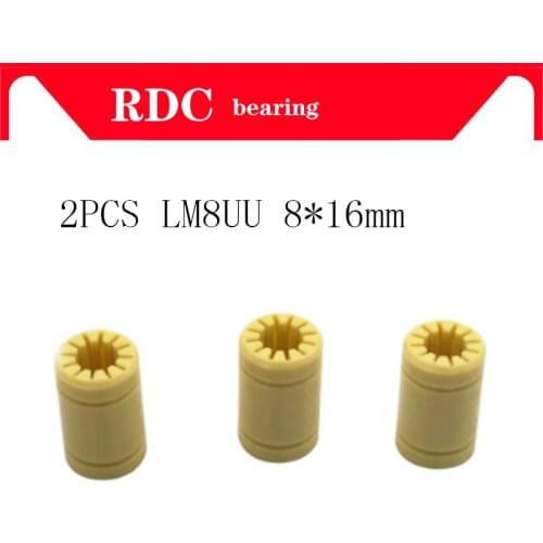 Free shipping New Promotion 2pcs/lot 8mmx16mm 3D Printer Bearings Shaft RJ4JP-01-08 Solid Polymer LM8UU Bearings for 3D Printer