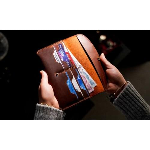 Handmade Genuine Leather Card Case Wallet Authentic Women Men Accessory Stylish Desing High Quality Gift - ES-9032