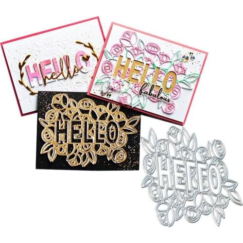 Hello Letter Flower Metal Cut Dies Stencils for Scrapbooking Stamp/Photo Album Decorative Embossing DIY Paper Cards