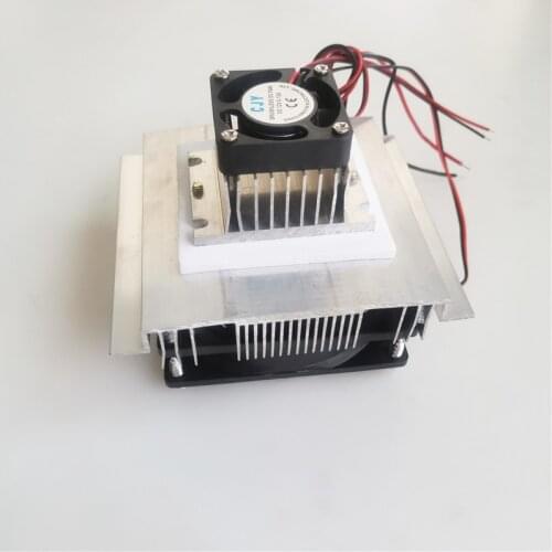 12V Thermoelectric Peltier Cooler Refrigeration Semiconductor Cooling System Kit Cooler Fan Finished Kit with Heat Sink Fan