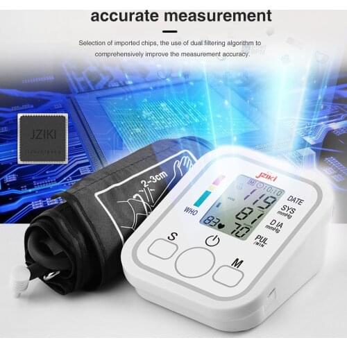 Blood Pressure Monitor Portable Tonometer Household Arm Band Type Sphygmomanometer LCD Display Accurate Measurement