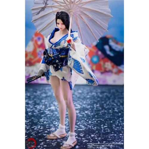 1/6 Female soldier Japanese style short kimono/bath dress and bowknot fan Umbrella model for 12 inch action figure accessories