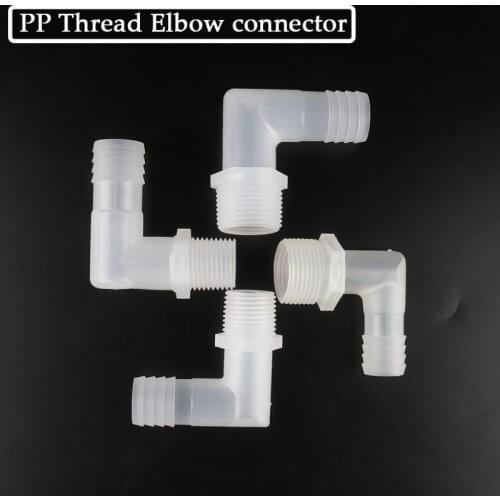 10Pcs/Lot 6~12MM To M10 M12 Thread Elbow Connector Aquarium Fish Tank PP Plastic Pagoda Joints Garden Micro Irrigation Adapter
