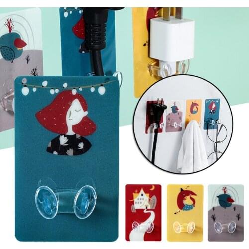 10pcs Plug Hook Punch-free Self Adhesive Power Plug Wall Holder Storage Rack xqmg Specialty Tools Kitchen Tools Gadgets Dining