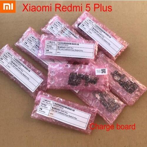 100% Original Charge Board For Xiaomi Redmi 5 Plus USB Plug Flex Cable PCB Dock Charging Port Connector Replacement Spare NEW