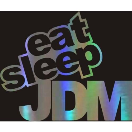15cm*12cm Funny Eat Sleep Seat Vinyl Car-styling Car Sticker Decal Black Silver
