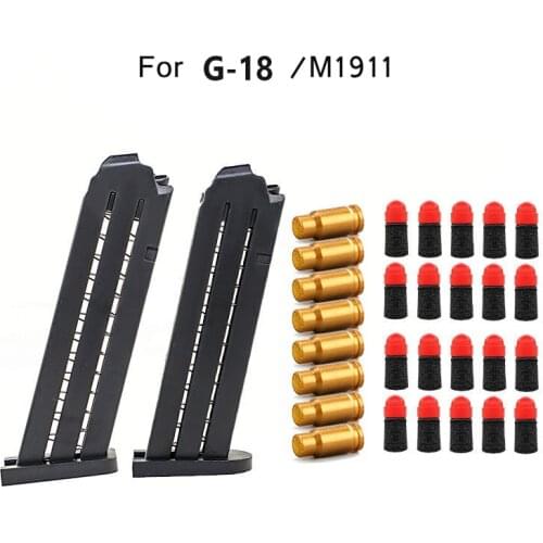 Shell Throwing 1911 Glock Soft Bullet Decorative Desert Eagle Gun Accessories G18 Foam Bullet Magazine CS Sport Toys Airsoft