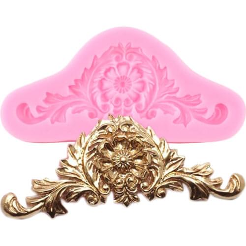 3D Baroque Crown Silicone Mold DIY Vintage Relief Cake Border Fondant Cake Decorating Tools Candy Clay Chocolate Gumpaste Moulds
