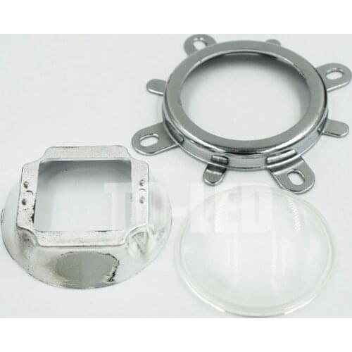 44mm Optical Glass lens with Reflector and Fix Frame 20W 30W 50W 100W 120W High Power Led Lenses