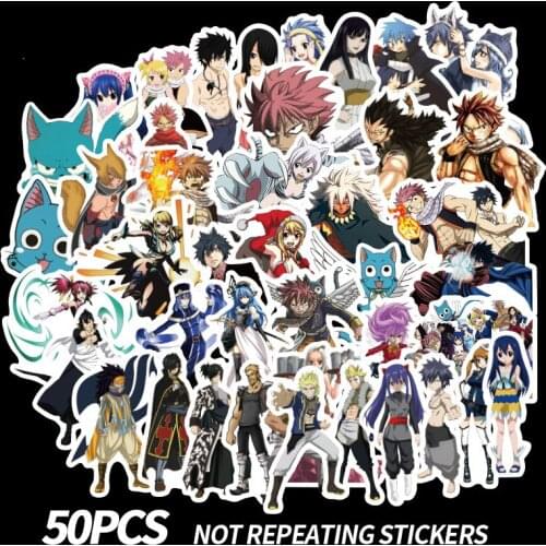 500pcs Anime Fairy Tail Pvc Adhesive Waterproof Sticker toy Fashion Laptop Bag Stickers Toys F4 gift