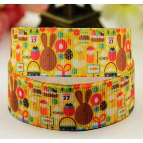 22mm 25mm 38mm 75mm Ruban satin Easter Cartoon Character printed Grosgrain Ribbon party decoration X-01318 10 Yards