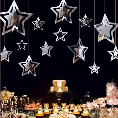 7ps Twinkle Star Paper Garlands Banner Christmas Decorations for Home New Year Decor Navidad Hanging Pandent Natal Noel DIY 2021
