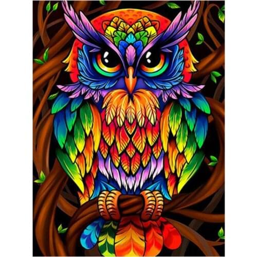 5D DIY Full Round/Square Diamond Painting Cartoon Owl 3D Embroidery Cross Stitch Rhinestone Mosaic Home Dector Gift Yc269