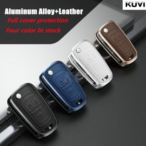 Alloy Leather Car Key Case Cover Shell Fob For Chevrolet Cruze Aveo Trax Sail Malibu Opel Vauxhall Astra Corsa Meriva Insignia