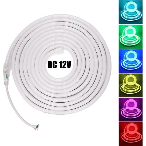 DC 12V RGB led neon Light 2835 5050 SMD 120LEDs/m Waterproof Flex Neon Strip Ribbon Tape White/warm white/blue/pink/red Clips