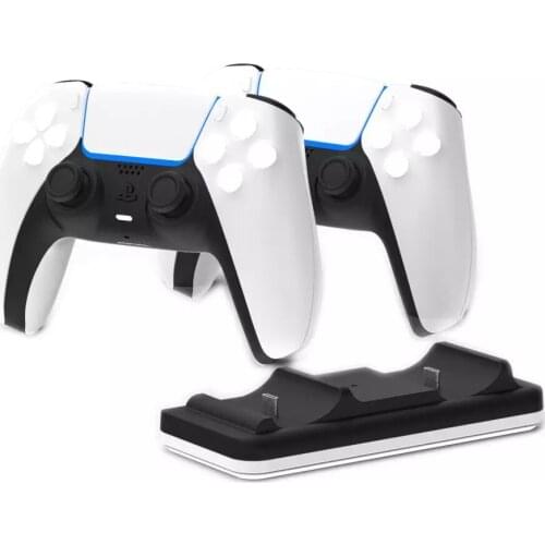 Dual Charger Station Stand Fast Charging Dock Direct Gamepad Base Power Supply with USB-C Cable for PS5 Wireless Game Controller