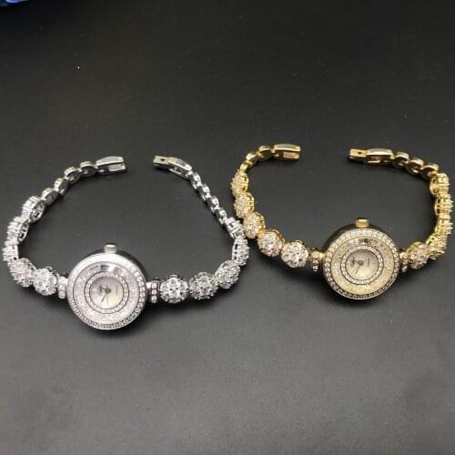 Elegant Fashion Women Full Crystals Jewelry Watches Luxury Rhinestone Bracelet Watch Waterproof Quartz Roman Wrist watch Lotus