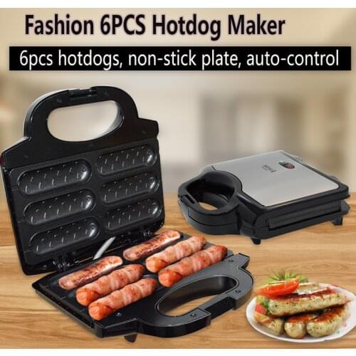 Electric hot dog waffle maker Non-stick coating Crispy corn French muffin Sausage Baking machine Barbecue for Breakfast EU